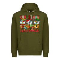 Army Green Christmas tea junkie Premium Hoodie - CowhideDigitalArt