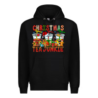 Black Christmas tea junkie Premium Hoodie - CowhideDigitalArt