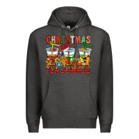 Charcoal Heather Christmas tea junkie Premium Hoodie - CowhideDigitalArt