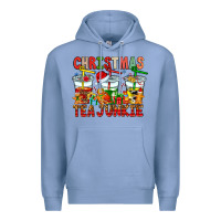 Colony Blue Christmas tea junkie Premium Hoodie - CowhideDigitalArt