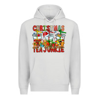 Dove Grey Christmas tea junkie Premium Hoodie - CowhideDigitalArt
