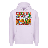 Lilac Christmas tea junkie Premium Hoodie - CowhideDigitalArt