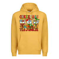 Mustard Christmas tea junkie Premium Hoodie - CowhideDigitalArt