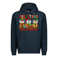 Navy Christmas tea junkie Premium Hoodie - CowhideDigitalArt