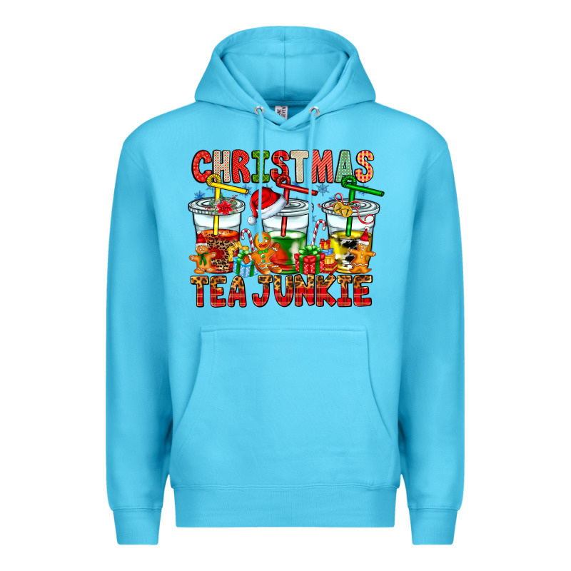 Christmas Tea Junkie Premium Hoodie by CowhideDigitalArt | Teevron