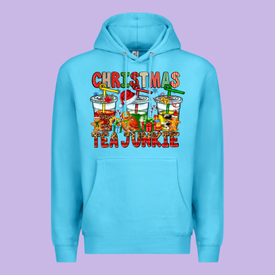 Christmas Tea Junkie Premium Hoodie Designed By Cowhidedigitalart
