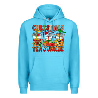 Ocean Blue Christmas tea junkie Premium Hoodie - CowhideDigitalArt
