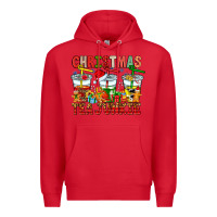 Red Christmas tea junkie Premium Hoodie - CowhideDigitalArt