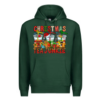 Sports Green Christmas tea junkie Premium Hoodie - CowhideDigitalArt