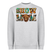 Heather Grey show mom scottish cattle Heavyweight Sweatshirt - BarkalooDesign