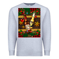 Heather Grey snow and beer bottles Premium Sweatshirt - AdoDesignShop