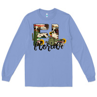 Colony Blue florida state cowhide serape cactus Long Sleeve Tee - RanaPortraitStore