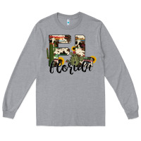 Heather Grey florida state cowhide serape cactus Long Sleeve Tee - RanaPortraitStore