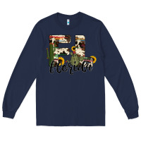 Navy florida state cowhide serape cactus Long Sleeve Tee - RanaPortraitStore