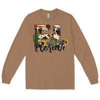 Toasted Coconut florida state cowhide serape cactus Long Sleeve Tee - RanaPortraitStore