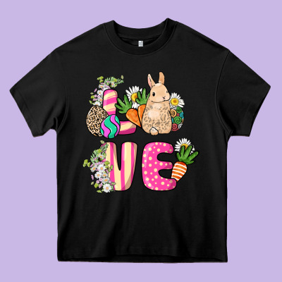 Love Easter Heavy Core Tee Designed By Nancycooperartshop