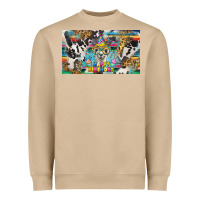Mushroom happy birthday alpaca blue cup Heavyweight Sweatshirt - BarkalooDesign
