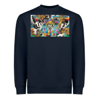 Navy happy birthday alpaca blue cup Heavyweight Sweatshirt - BarkalooDesign