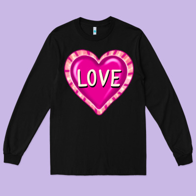Valentine's Day Hearts Long Sleeve Tee Designed By Fadigitalartstudio