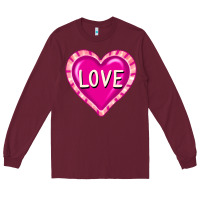 Burgundy valentine's day hearts Long Sleeve Tee - FaDigitalArtStudio