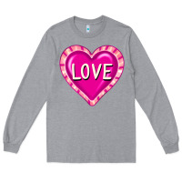 Heather Grey valentine's day hearts Long Sleeve Tee - FaDigitalArtStudio