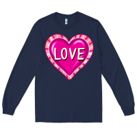 Navy valentine's day hearts Long Sleeve Tee - FaDigitalArtStudio