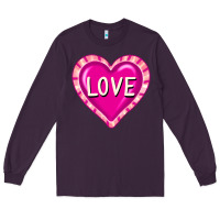 Plum valentine's day hearts Long Sleeve Tee - FaDigitalArtStudio
