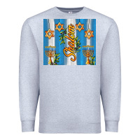 Heather Grey shalom with star of david Premium Sweatshirt - AdoDesignShop