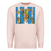 Pale Pink shalom with star of david Premium Sweatshirt - AdoDesignShop