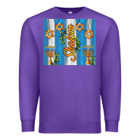 Purple shalom with star of david Premium Sweatshirt - AdoDesignShop