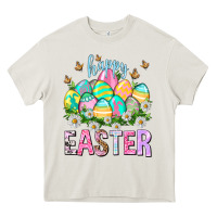 Cream Happy Easter with eggs Heavy Core Tee - NancyCooperArtShop