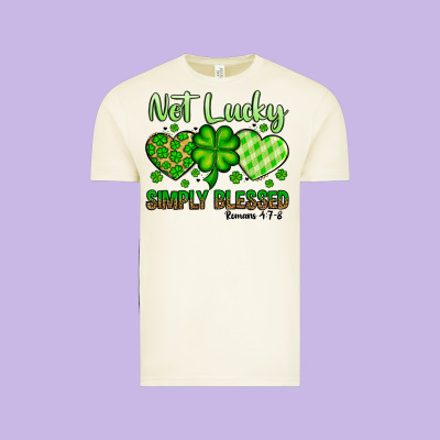 St. Patrick's Not Lucky Simply Blessed Vintage Tee Designed By Oliviacreatesart
