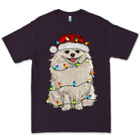 Plum white pomeranian with christmas lights Premium Tee - RanaPortraitStore