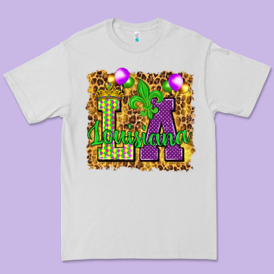 Louisiana Leopard With Balloons Premium Tee Designed By Howdyjamesfarm