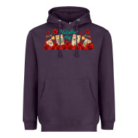 Plum valentines day with playing cards Heavyweight Hoodie - AdoDesignShop