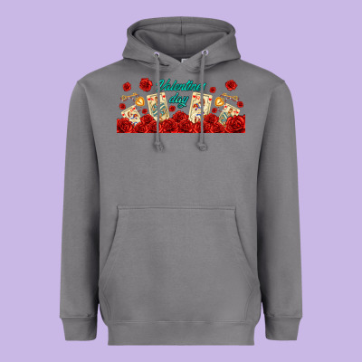 Valentines Day With Playing Cards Heavyweight Hoodie Designed By Adodesignshop