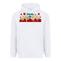 White valentines day with playing cards Heavyweight Hoodie - AdoDesignShop