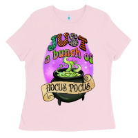 Bubblegum Pink just a bunch of hocus pocus Ladies Tee - CowGirlArtShop