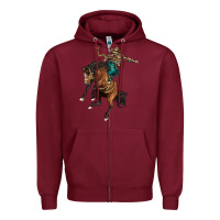 Burgundy western horse rodeo Zipper Hoodie - BarkalooDesign