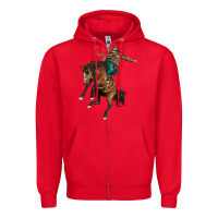 Red western horse rodeo Zipper Hoodie - BarkalooDesign