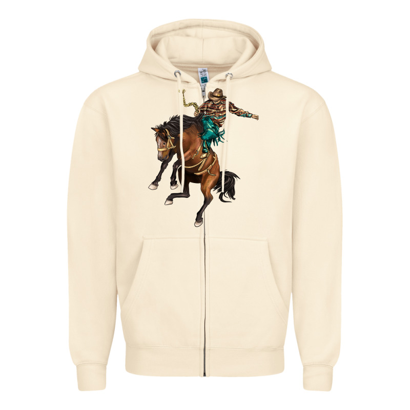 Western Horse Rodeo Zipper Hoodie by BarkalooDesign | Teevron