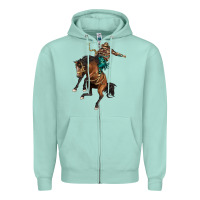 Seafoam western horse rodeo Zipper Hoodie - BarkalooDesign