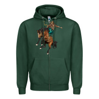 Sports Green western horse rodeo Zipper Hoodie - BarkalooDesign