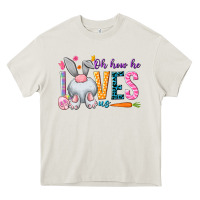 Cream Oh how he loves us Heavy Core Tee - NancyCooperArtShop