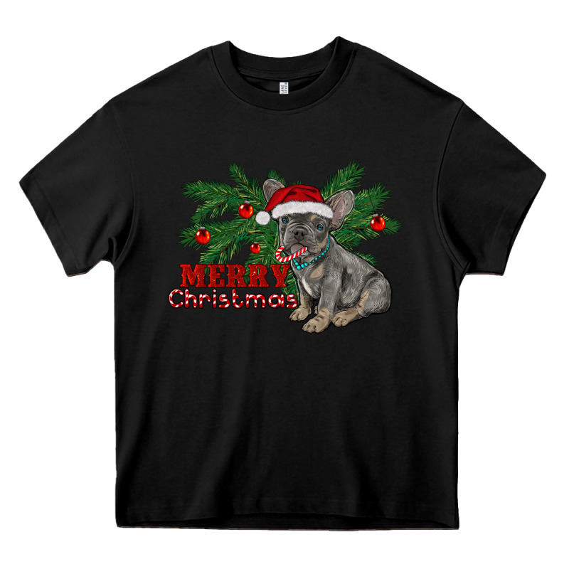 Merry Christmas French Bulldog Heavy Core Tee by RanaPortraitStore | Teevron