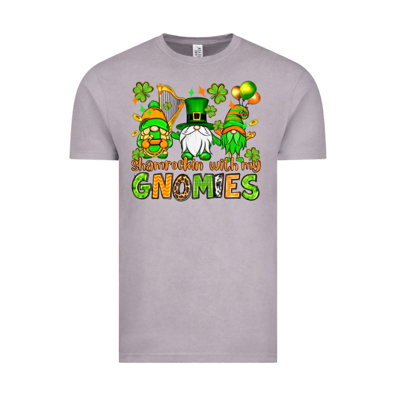 St. Patrick's Day Shamrockin' With My Gnomies Vintage Tee by OliviaCreatesArt | Teevron