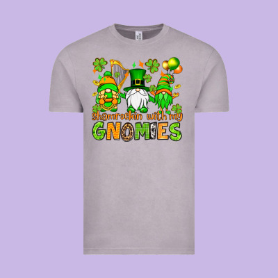 St. Patrick's Day Shamrockin' With My Gnomies Vintage Tee Designed By Oliviacreatesart