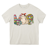Cream Hop rabbit Heavy Core Tee - NancyCooperArtShop