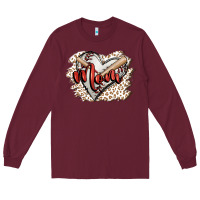 Burgundy baseball mom Long Sleeve Tee - FaDigitalArtStudio