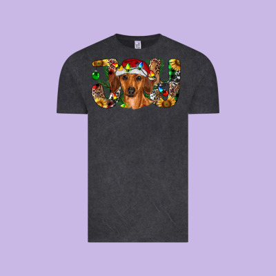 Dachshund Christmas Joy Vintage Tee Designed By Ranaportraitstore